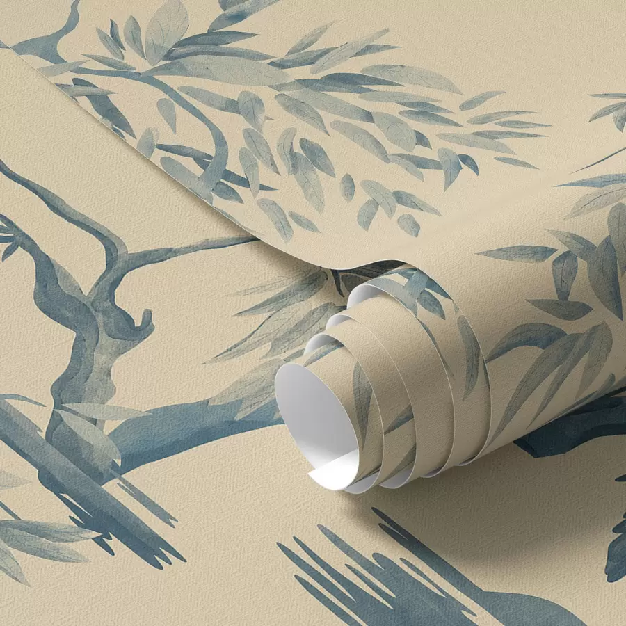 wall murals Птице на грани у плавим тоновима a01116