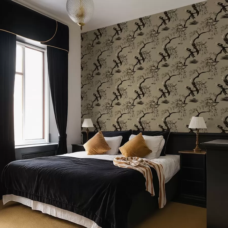 wall murals Птице на грани у монохроматским тоновима a01116v2