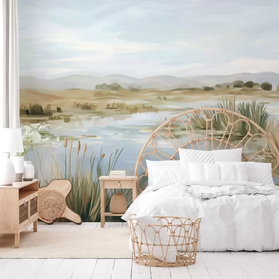 wall murals Тихи, мирни језерски сликовити пејзаж w05214