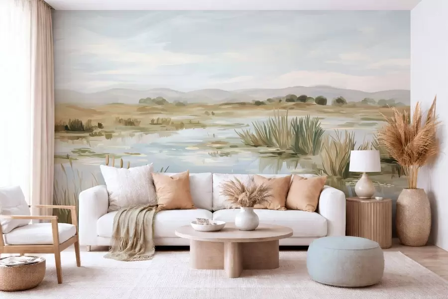 wall murals Тихи, мирни језерски сликовити пејзаж w05214