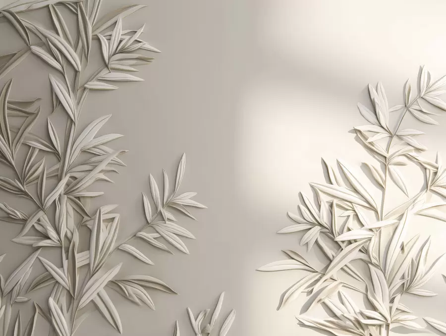 wall murals Имитација барељефног лишћа w05244