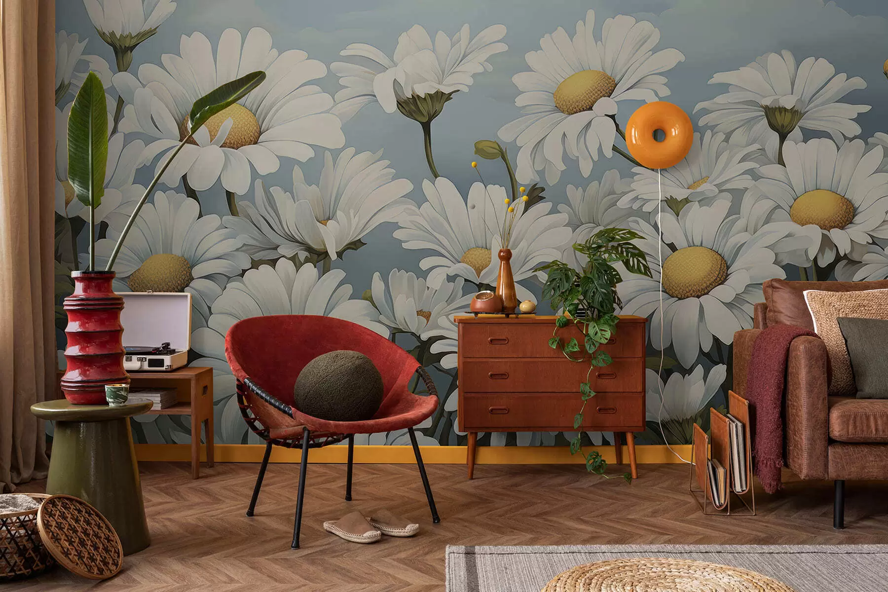 wall murals Бујне беле раде w05247