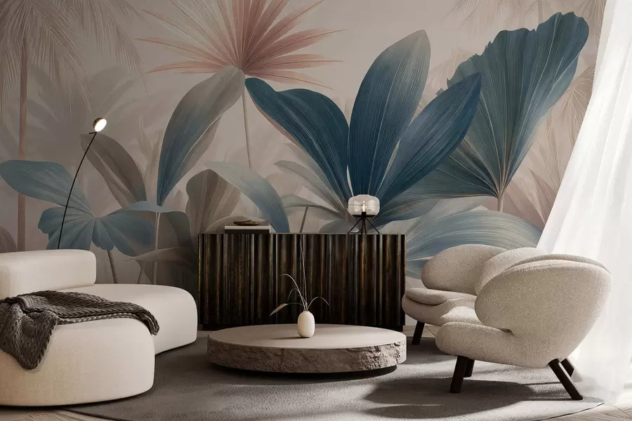 wall murals Преплетени тропски листови w05251