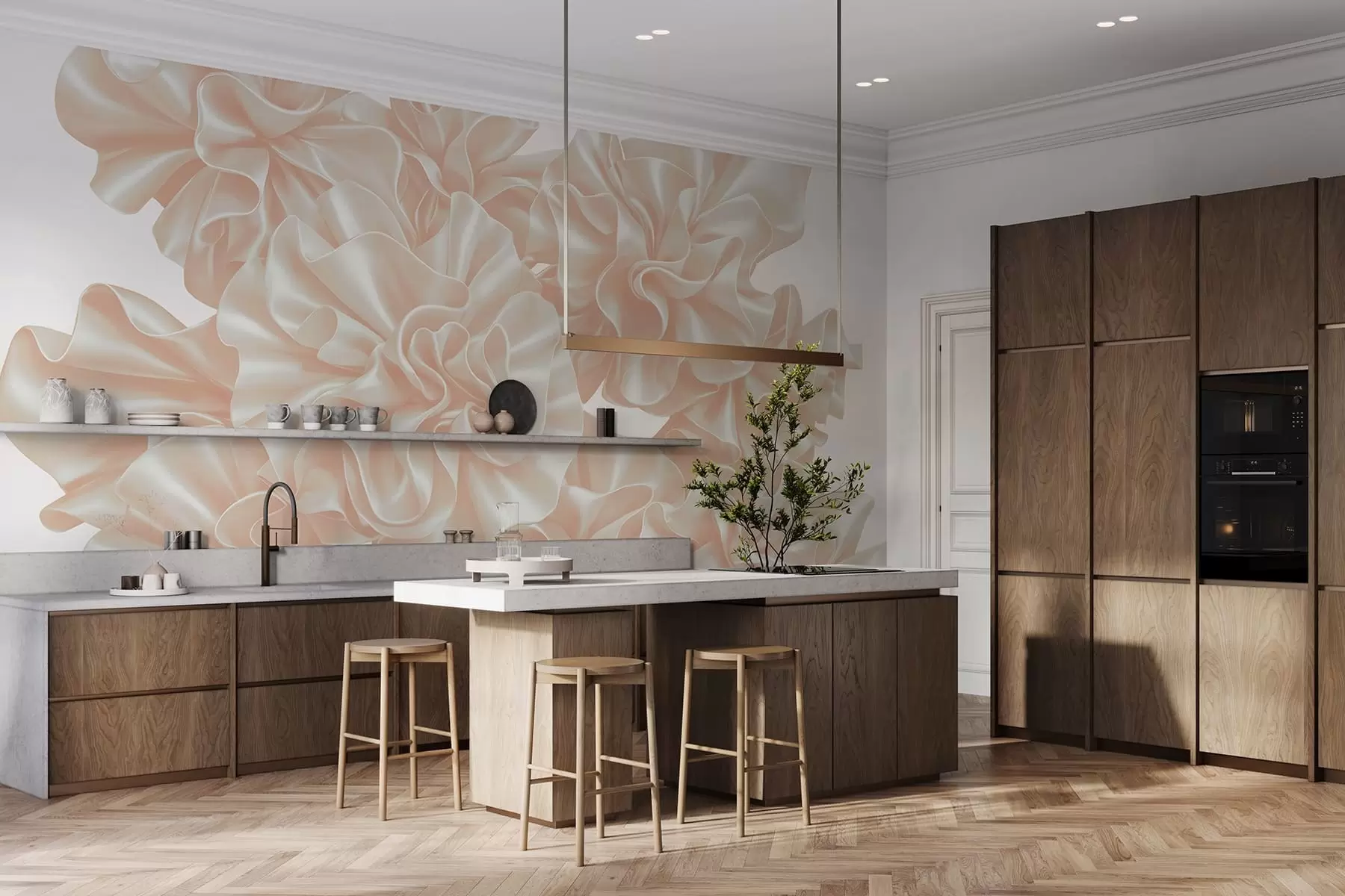 wall murals Имитација цвећа од трака w05252