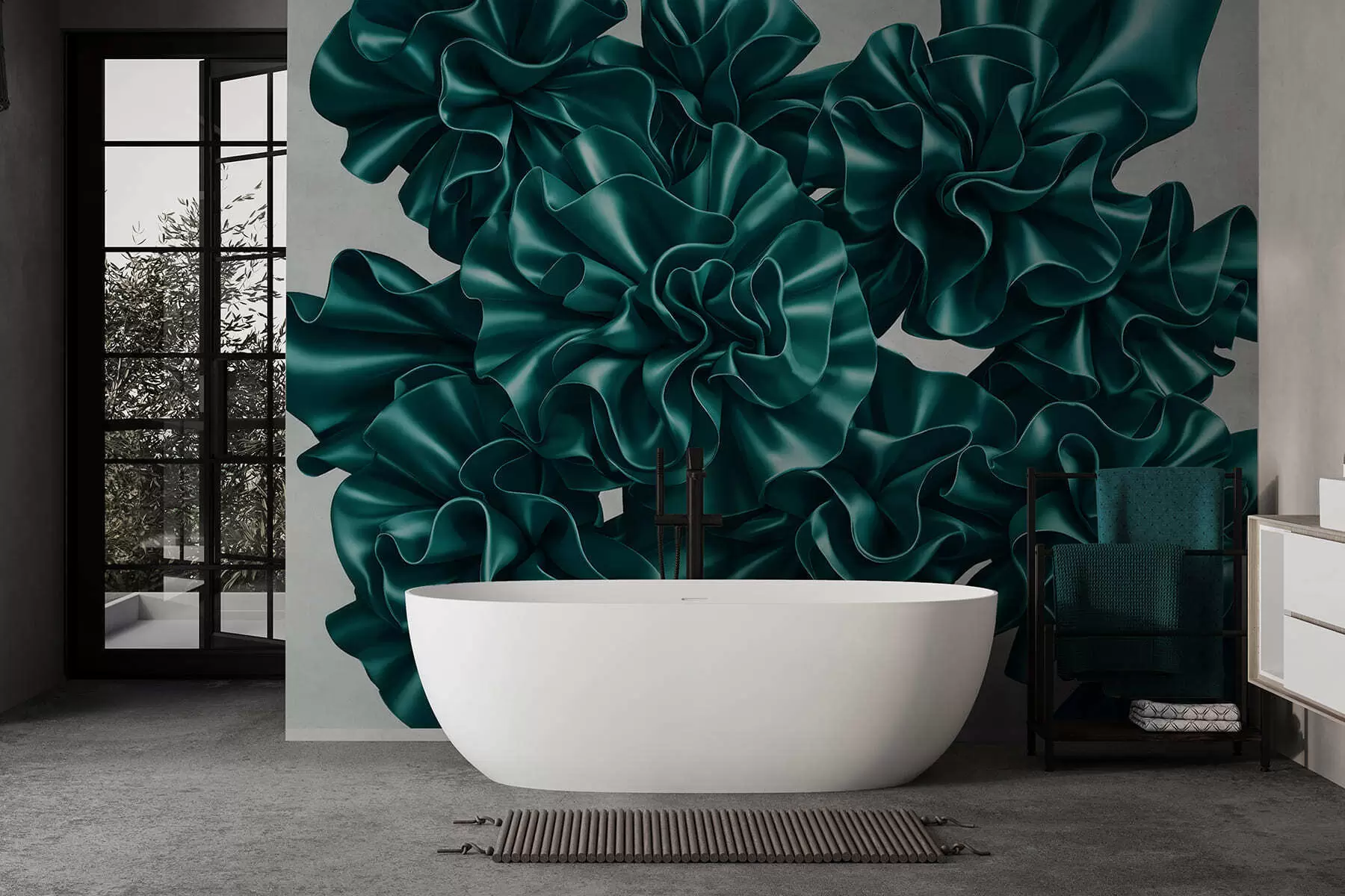 wall murals Имитација цвећа од трака w05252v2
