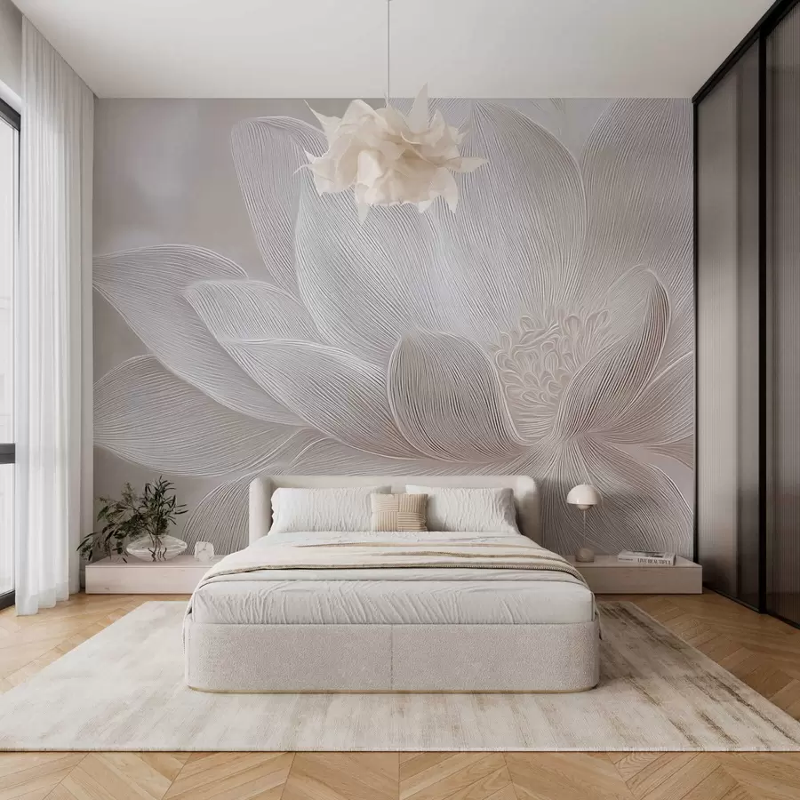 wall murals Апстрактни текући таласи у светлим беж тоновима w05266