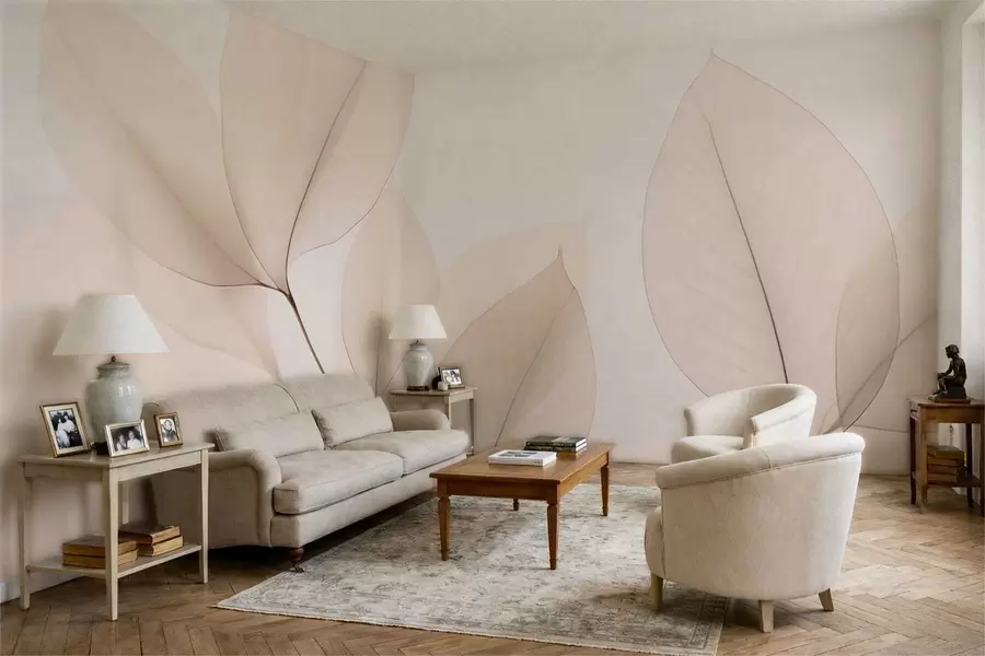 wall murals Бели цвет са танком линијом w05268