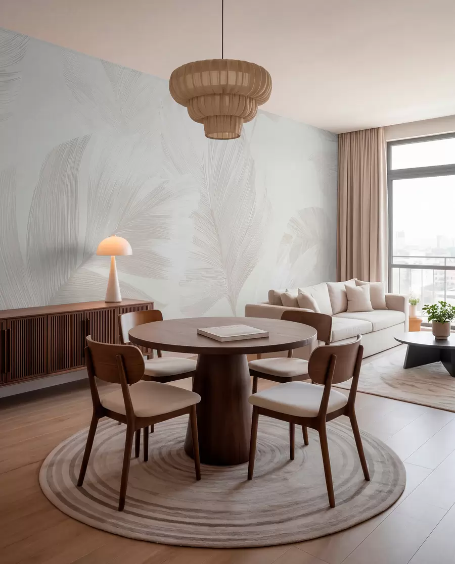 wall murals Меко перје боје слоноваче у млечно беж тоновима w09563