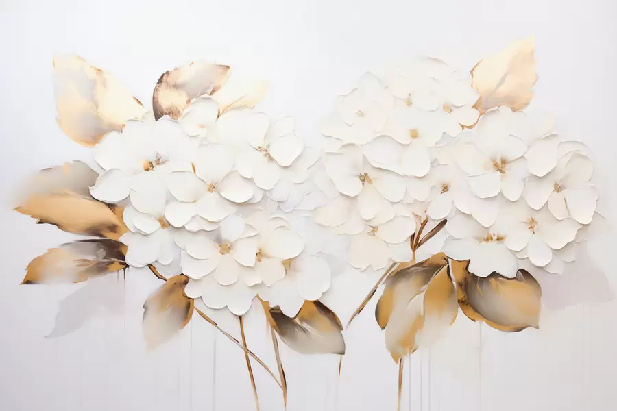 wall murals Луксузне хортензије са жутим листовима w09711