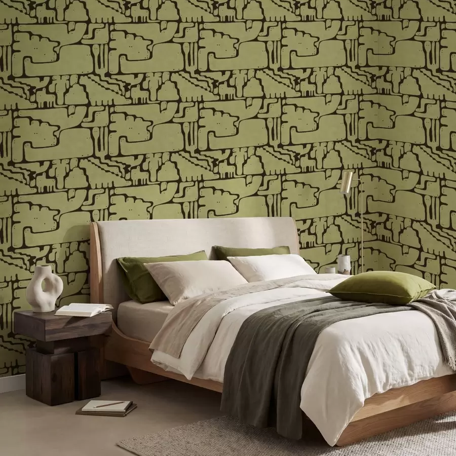 wall murals Апстрактни узорак са тамним линијама a01122v1