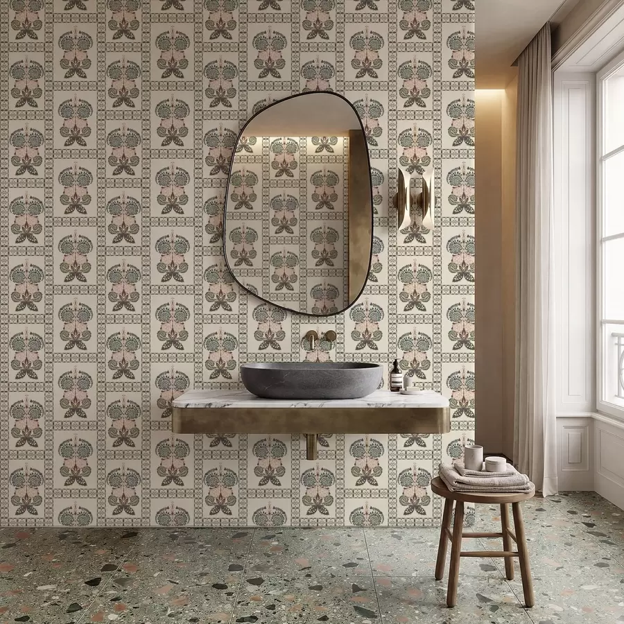 wall murals Декоративни узорак са лептирима и цвећем a01125