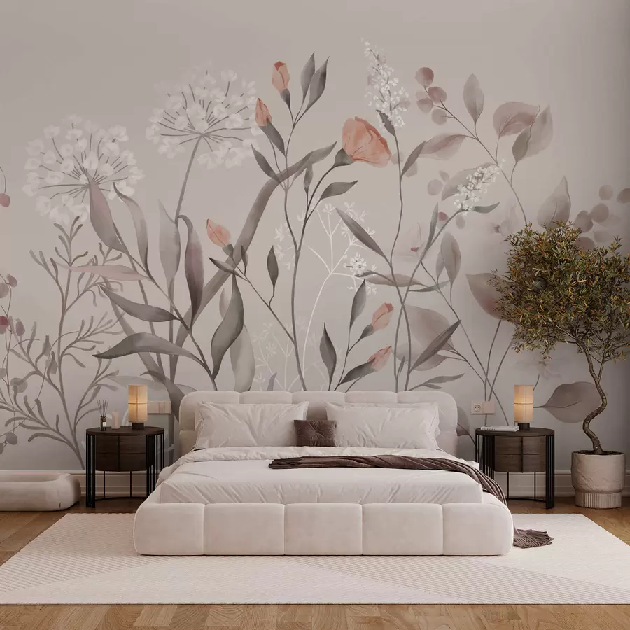 wall murals Прозрачне дивље биљке у пастелним тоновима w05154