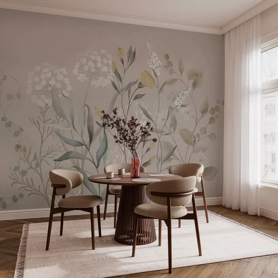 wall murals Ботаничка композиција у топлим беж тоновима w05154v2