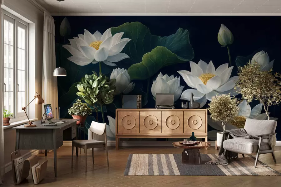 wall murals Ноћни лотоси w05307