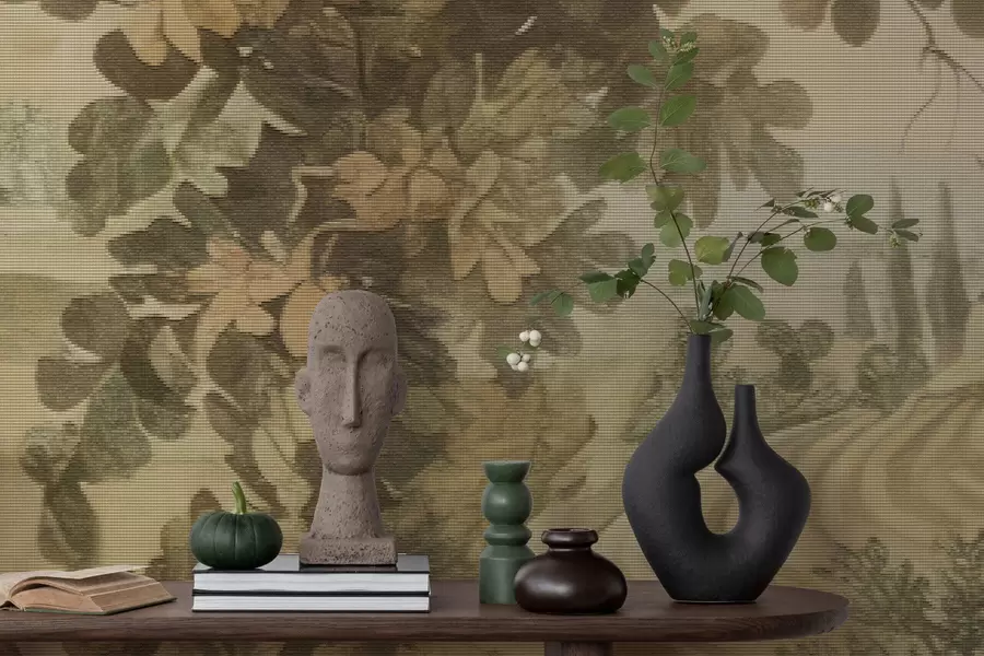 wall murals Пасторални пејзаж у везеном стилу w05359