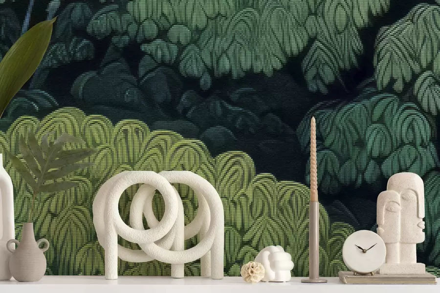 wall murals Мозаичне зелене крошње дрвећа w05362