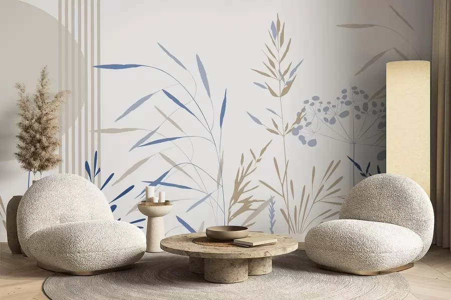 wall murals Апстрактне силуете вегетације w05375v2