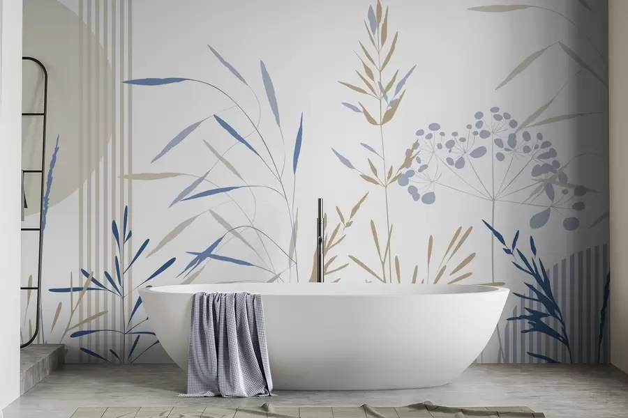 wall murals Апстрактне силуете вегетације w05375v2