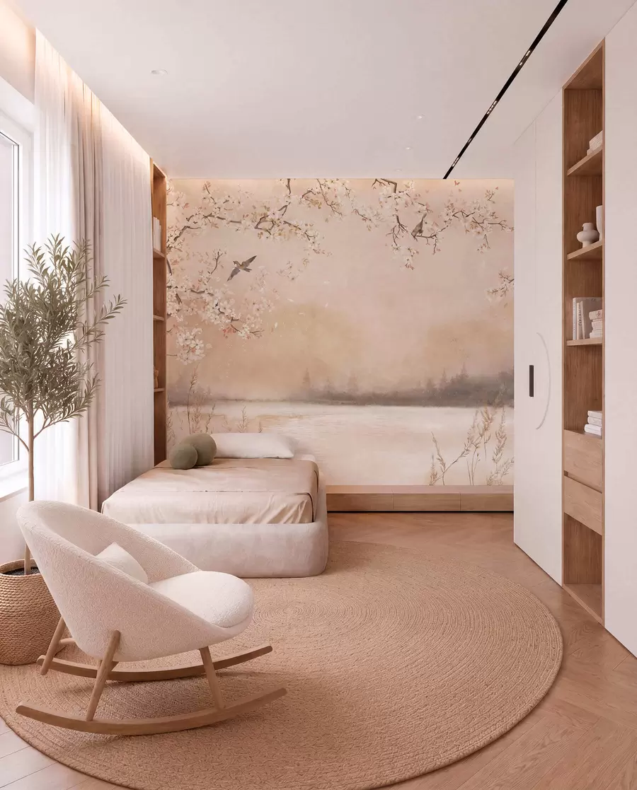 wall murals Ptice pod cvetnim granama w05155