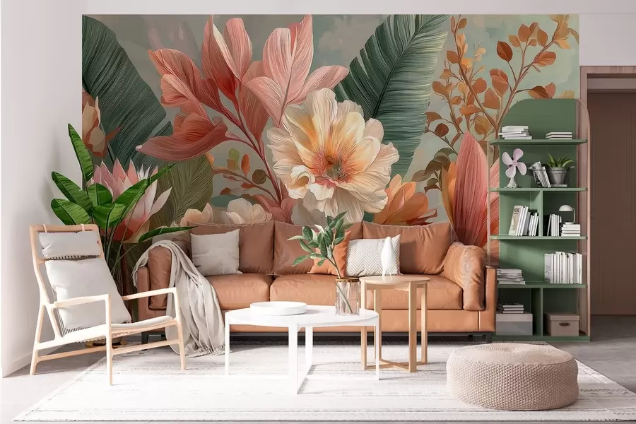 wall murals Цвеће са листовима w05378