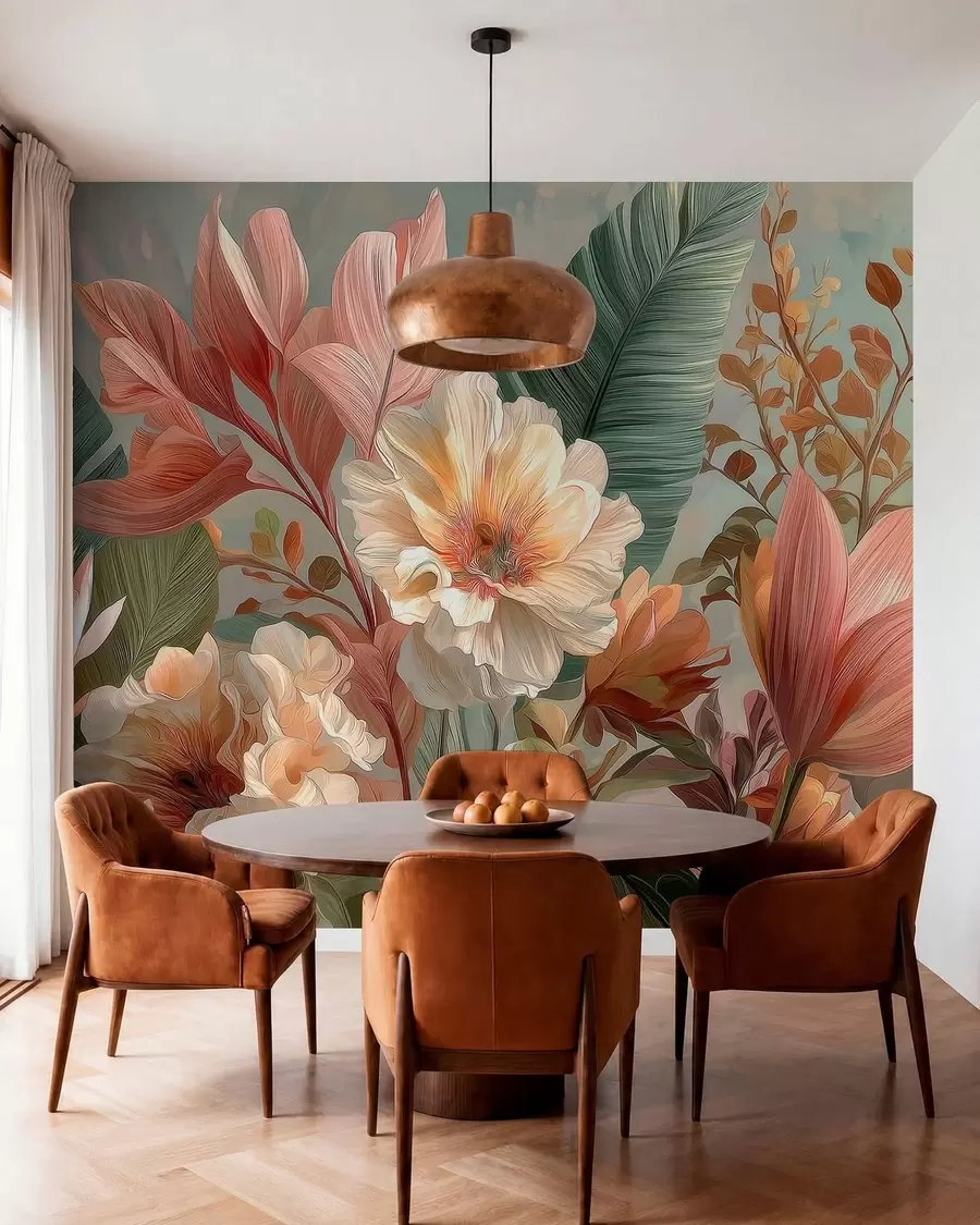 wall murals Цвеће са листовима w05378