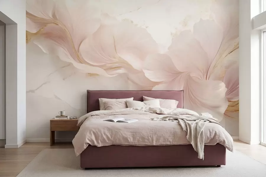 wall murals Нежно ружичасто цвеће на светлој позадини w05357