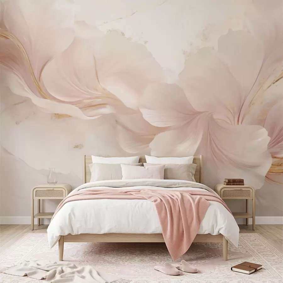 wall murals Нежно ружичасто цвеће на светлој позадини w05357