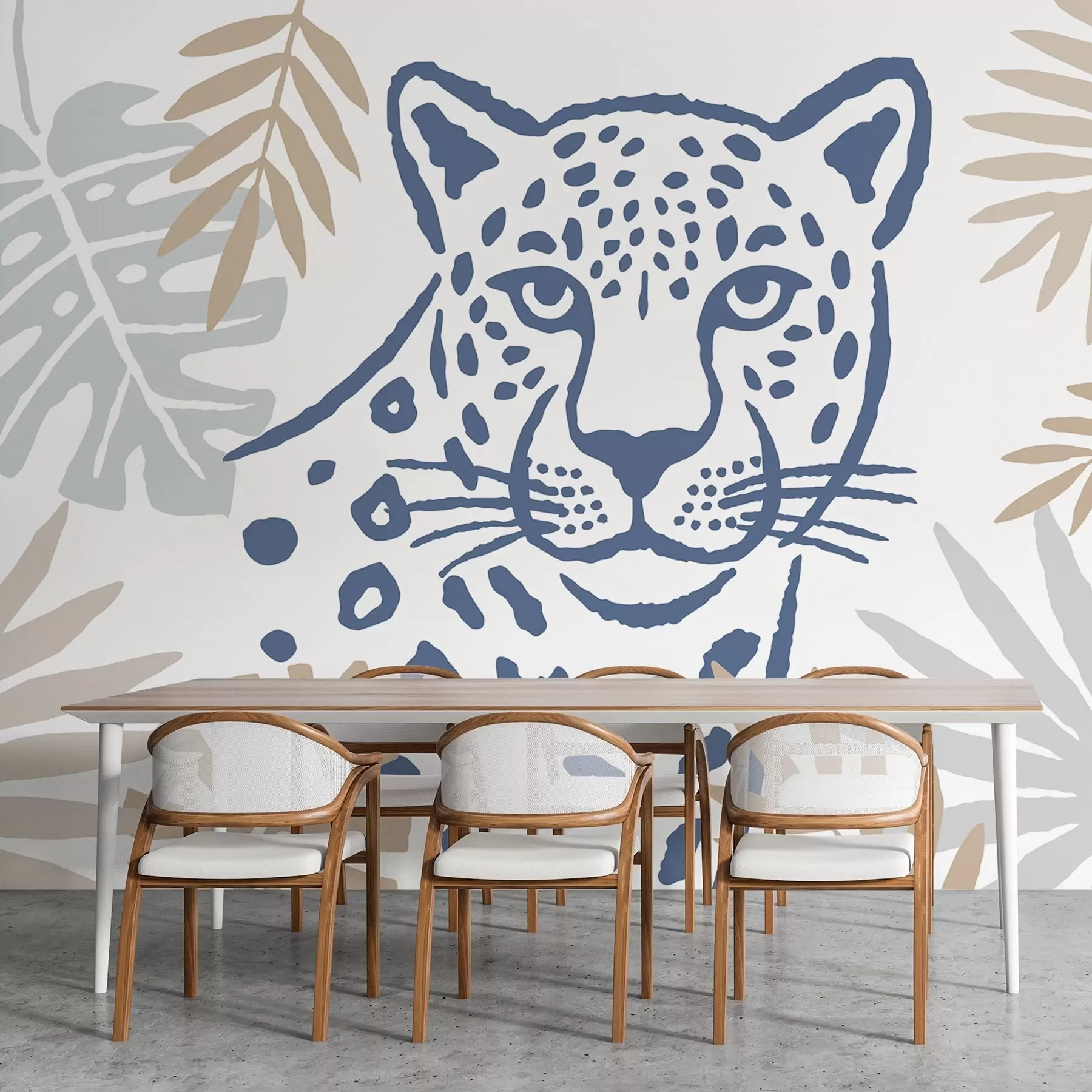 wall murals Леопард у лишћу w05396v2