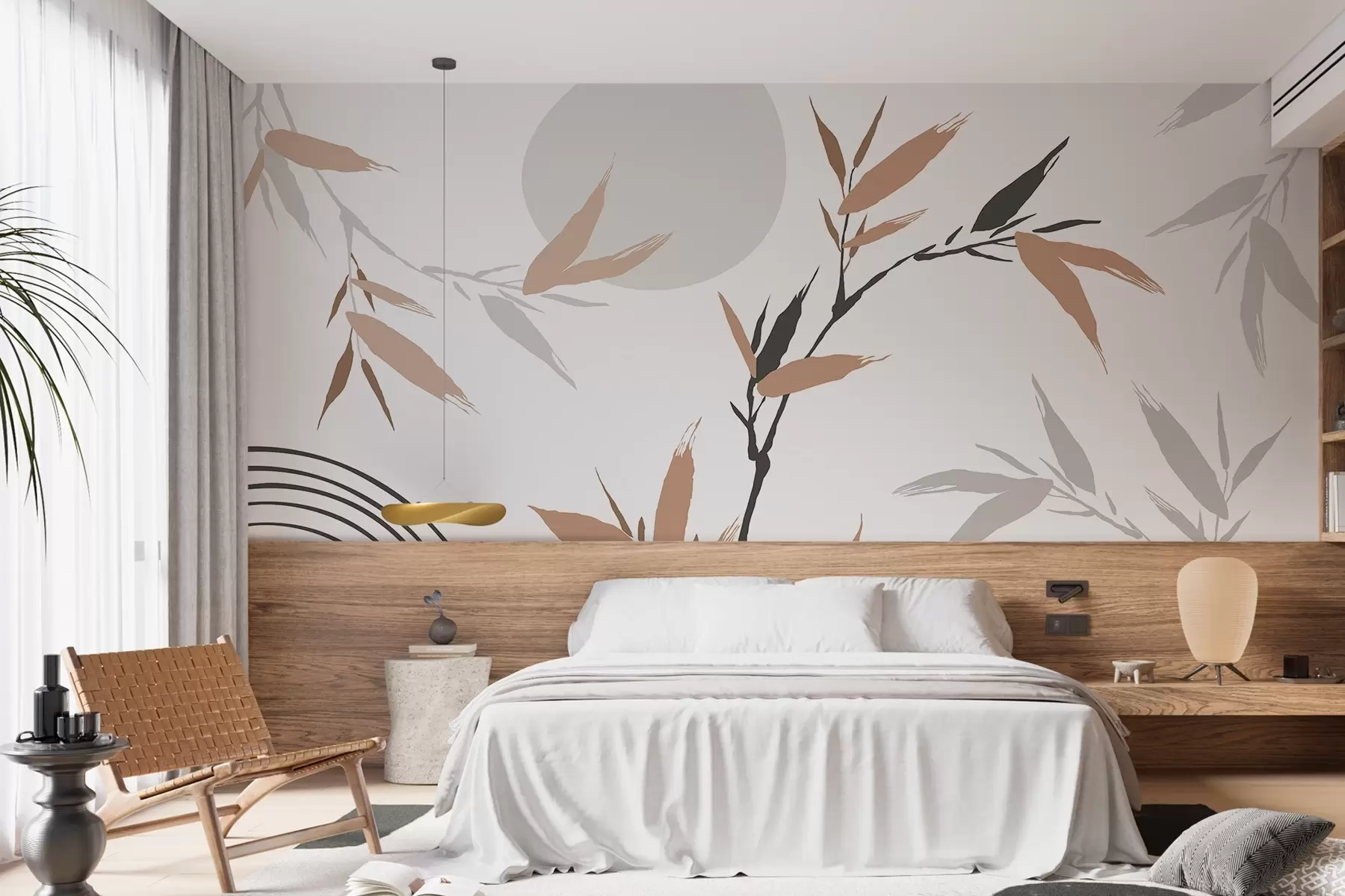 wall murals Апстрактна грана са лишћем w05398