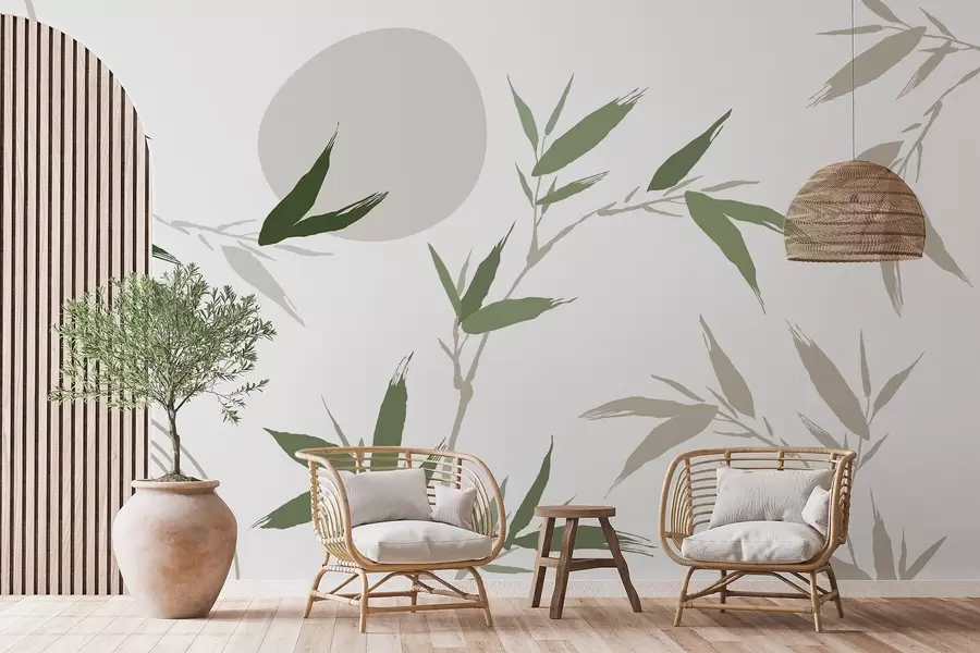 wall murals Апстрактна грана са лишћем w05398v1