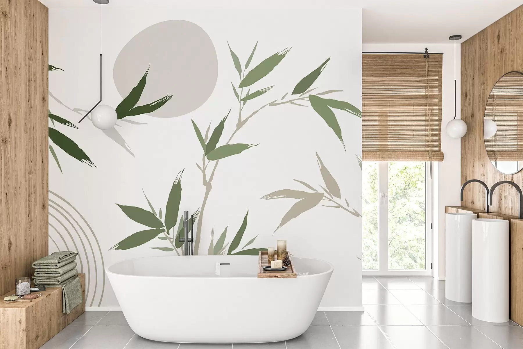 wall murals Апстрактна грана са лишћем w05398v1