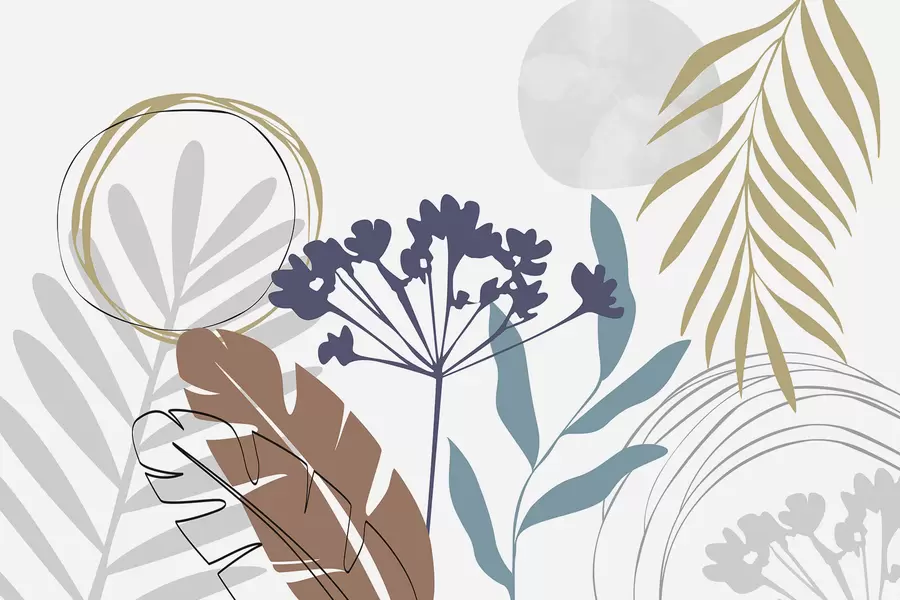 wall murals Апстракција са биљкама w05400