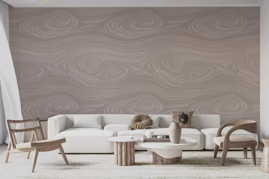 wall murals Апстрактни беж узорак са глатким линијама и имитацијом природне текстуре дрвета w09681