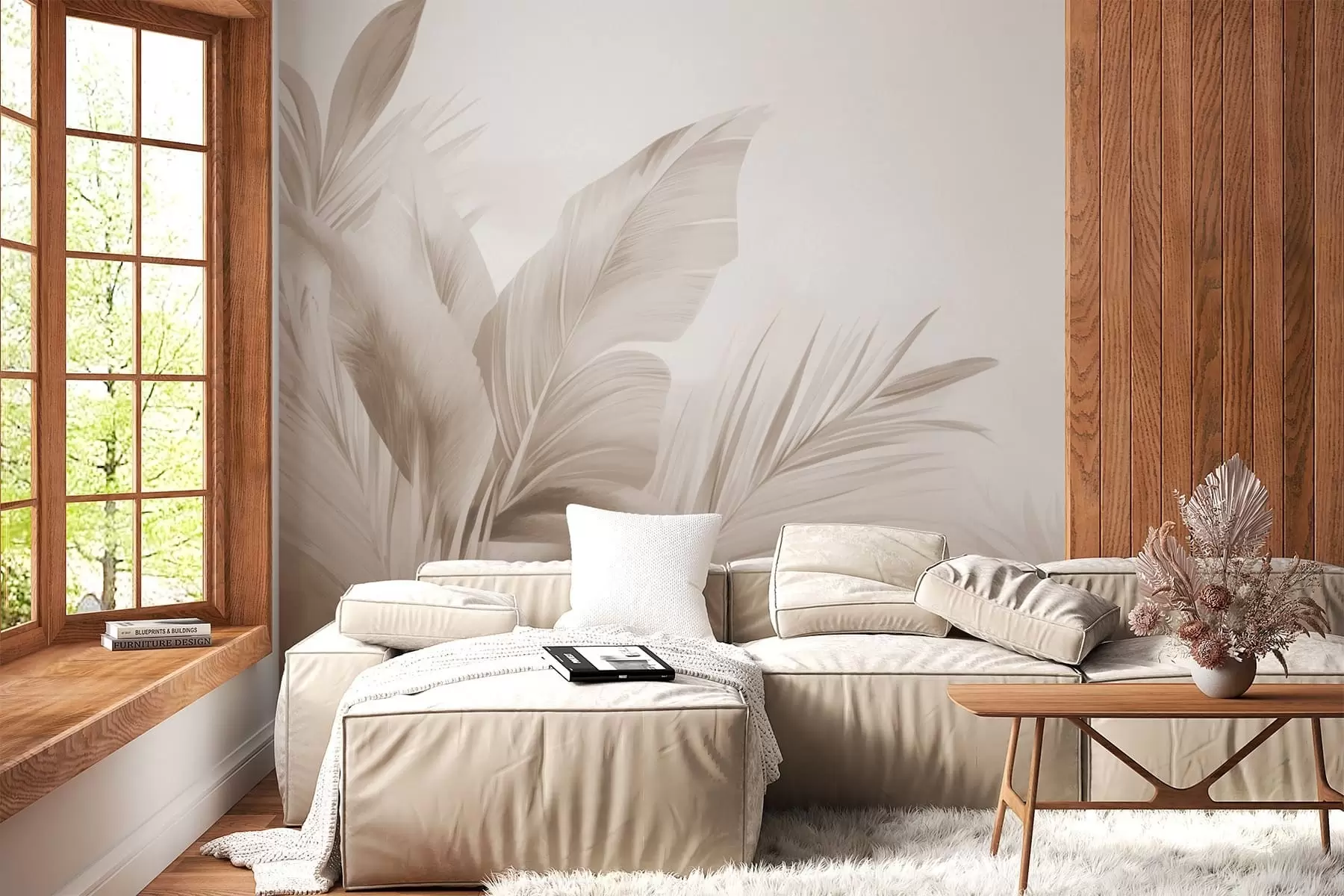 wall murals Листови банане, дуги листови w05377