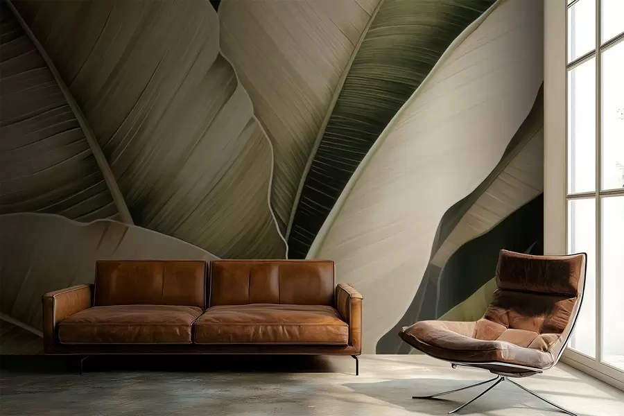 wall murals Листови банане, дуги листови w05403