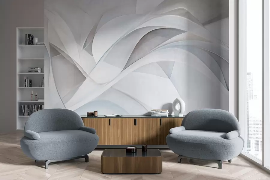 wall murals Апстрактни течни облици, текстурирана модерна уметност w09766v1