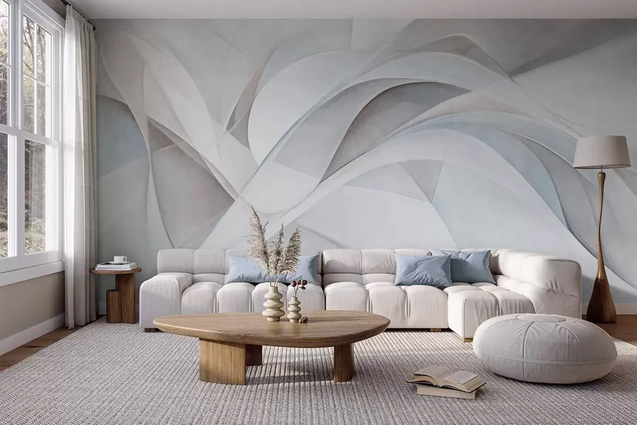 wall murals Апстрактни течни облици, текстурирана модерна уметност w09766v1