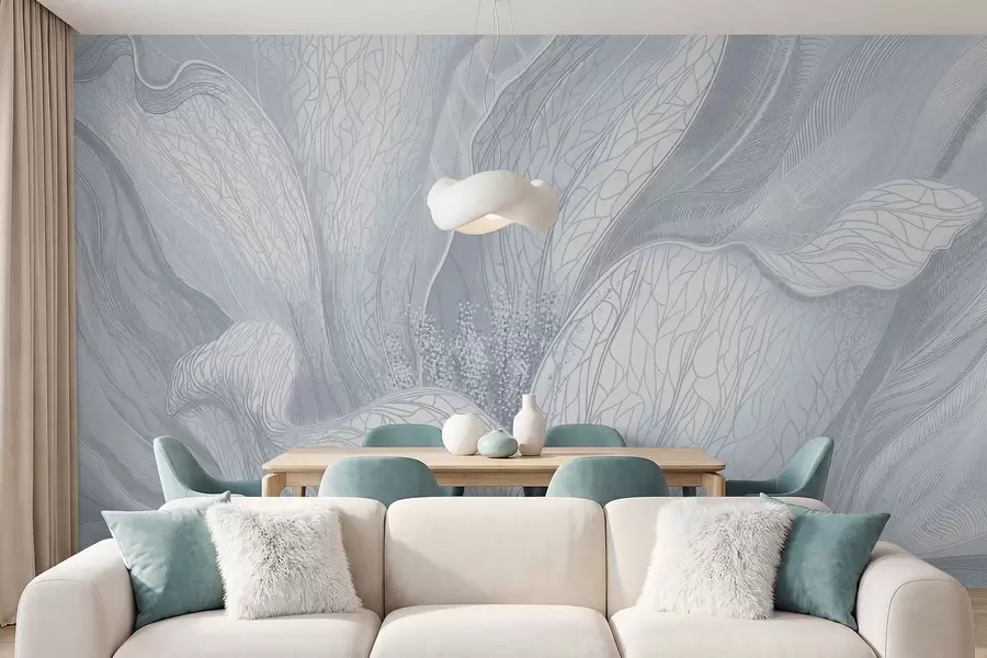 wall murals Апстрактни цвет у хладним плавим тоновима w05119v2