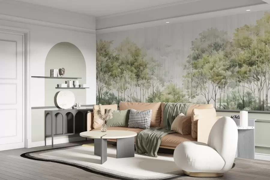 wall murals Лисна шума и линије w05442