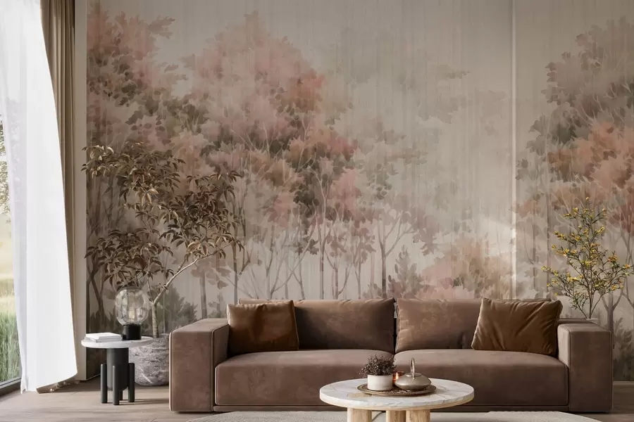 wall murals Лисна шума и линије w05442v2