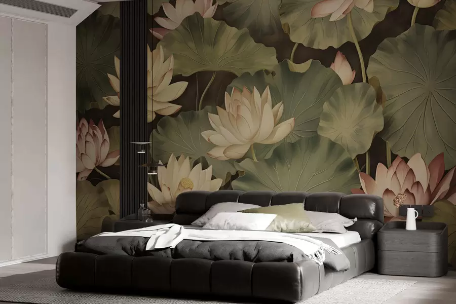 wall murals Винтажни цветови лотоса w05445