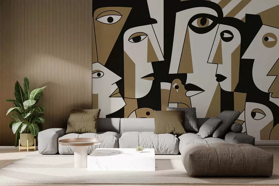 wall murals Лица у афричком стилу w05446v2