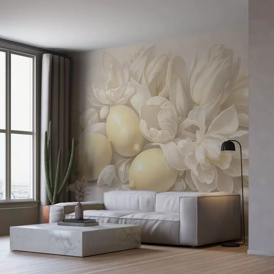 wall murals Нежни цветни букет са лимунима w05449