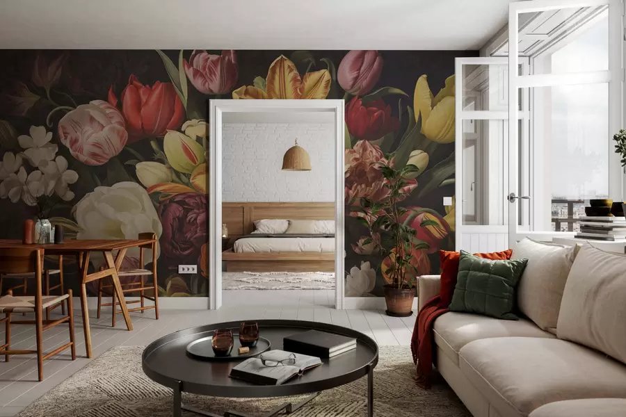 wall murals Винтаж гранџ букет w05451