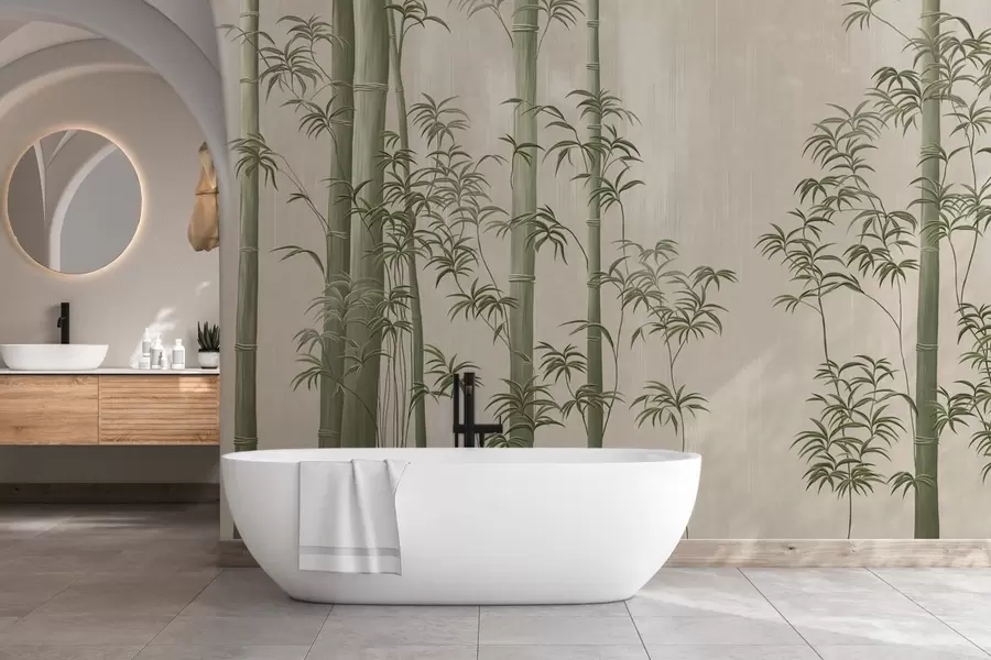 wall murals Светло зелени бамбус w05120v1