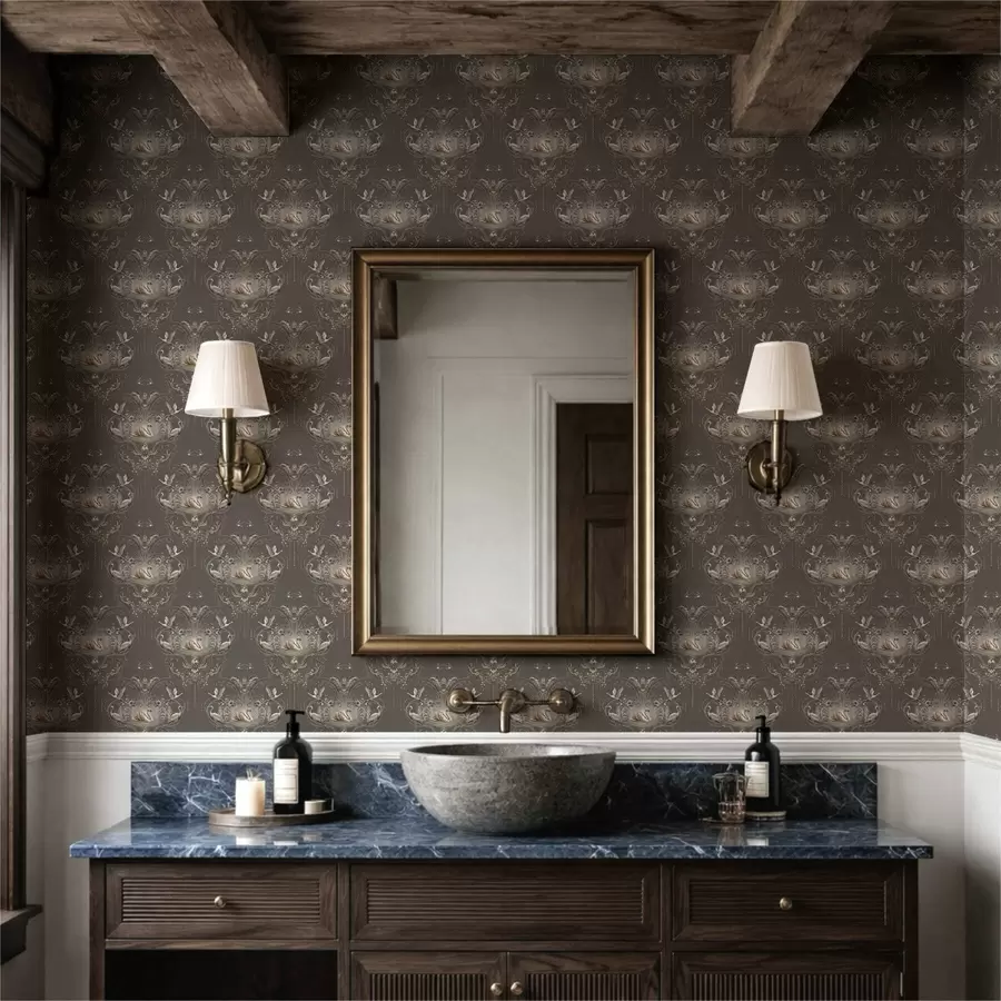 wall murals Украс са лабудовима и птицама у класичном стилу a01161