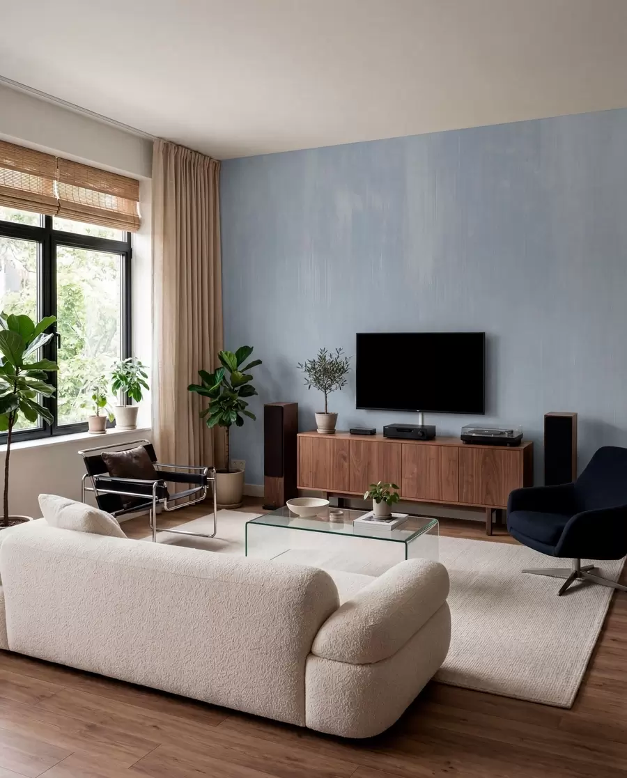 wall murals Светлоплава позадина са меком вертикалном текстуром w05121v1