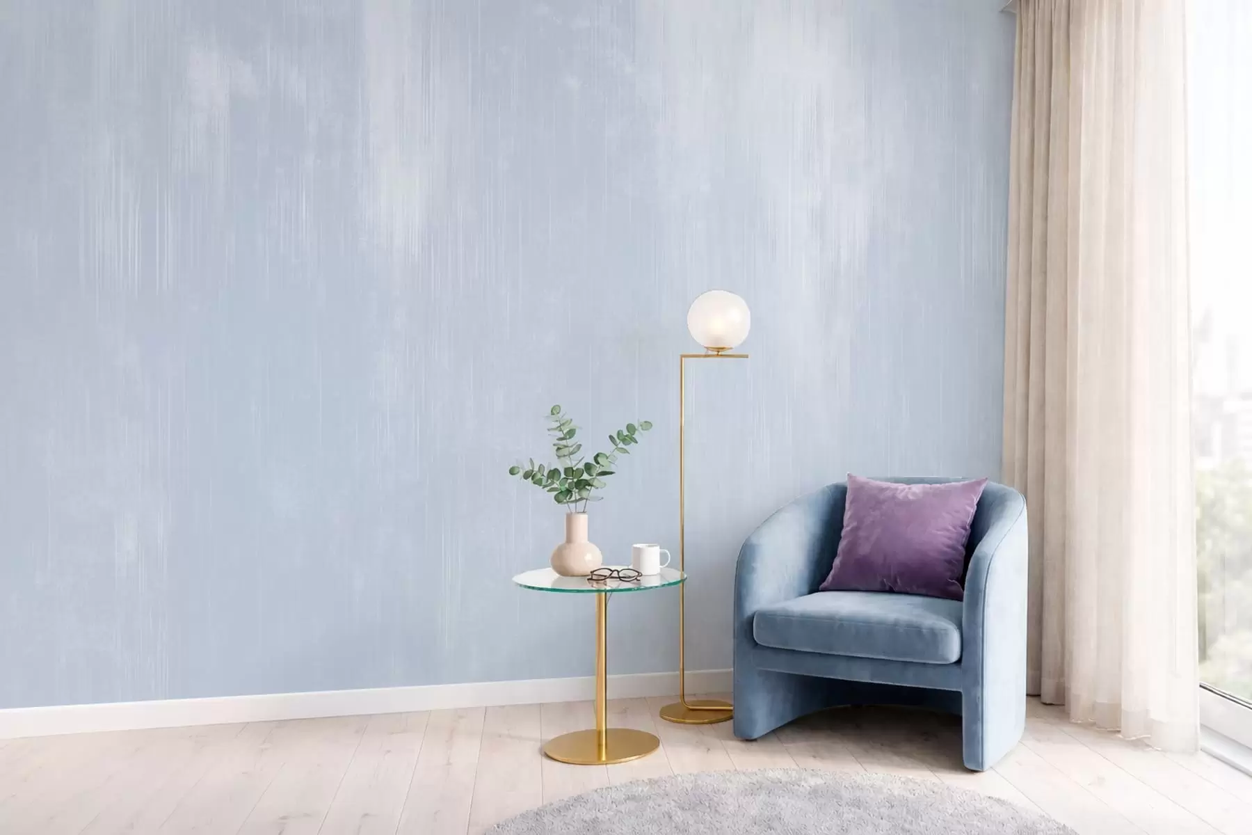 wall murals Светлоплава позадина са меком вертикалном текстуром w05121v1