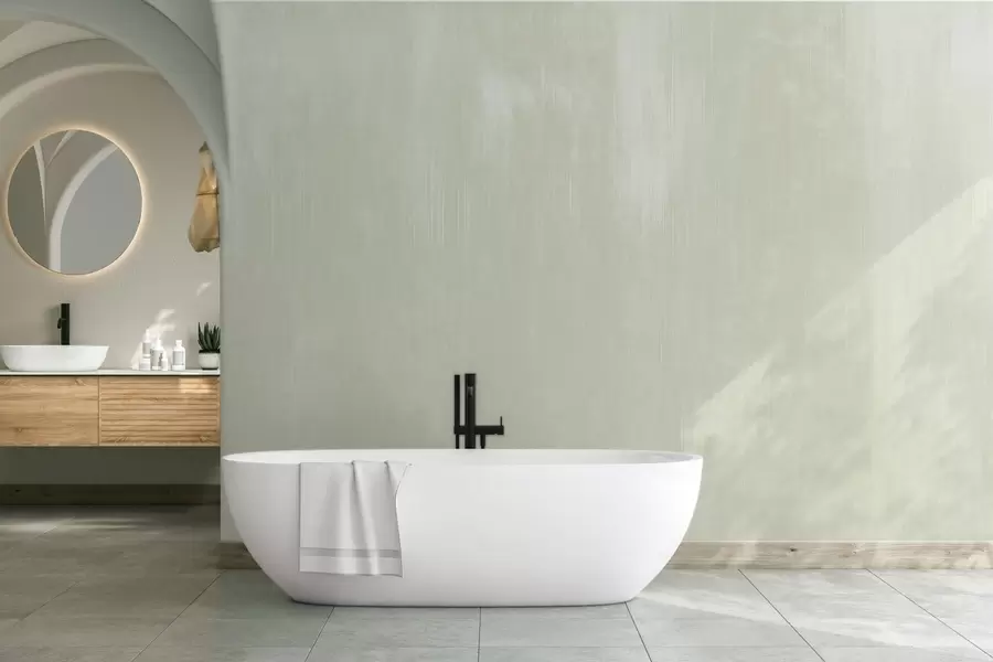 wall murals Бледо зелена позадина са светлом вертикалном текстуром w05121v3