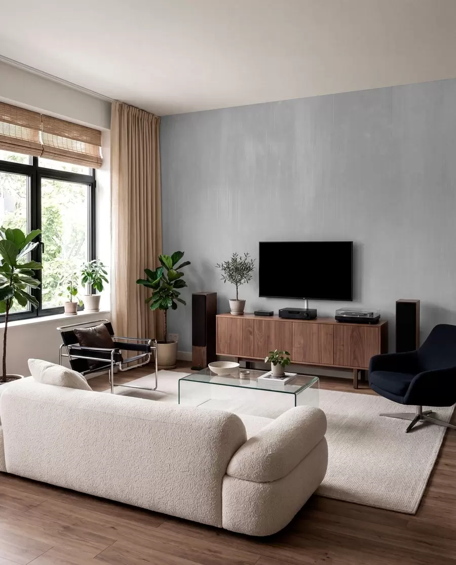 wall murals Светло сива позадина са равномерном вертикалном текстуром w05121v4
